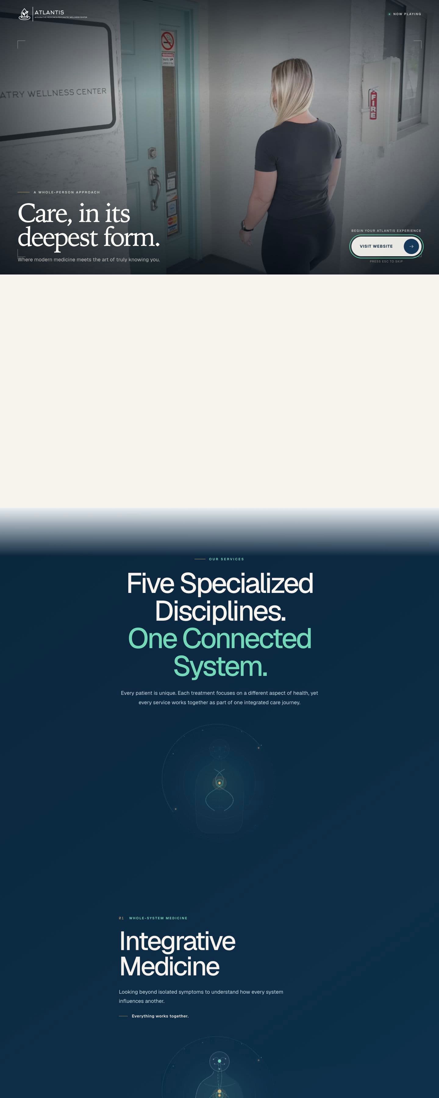 Atlantis Wellness Centers website homepage