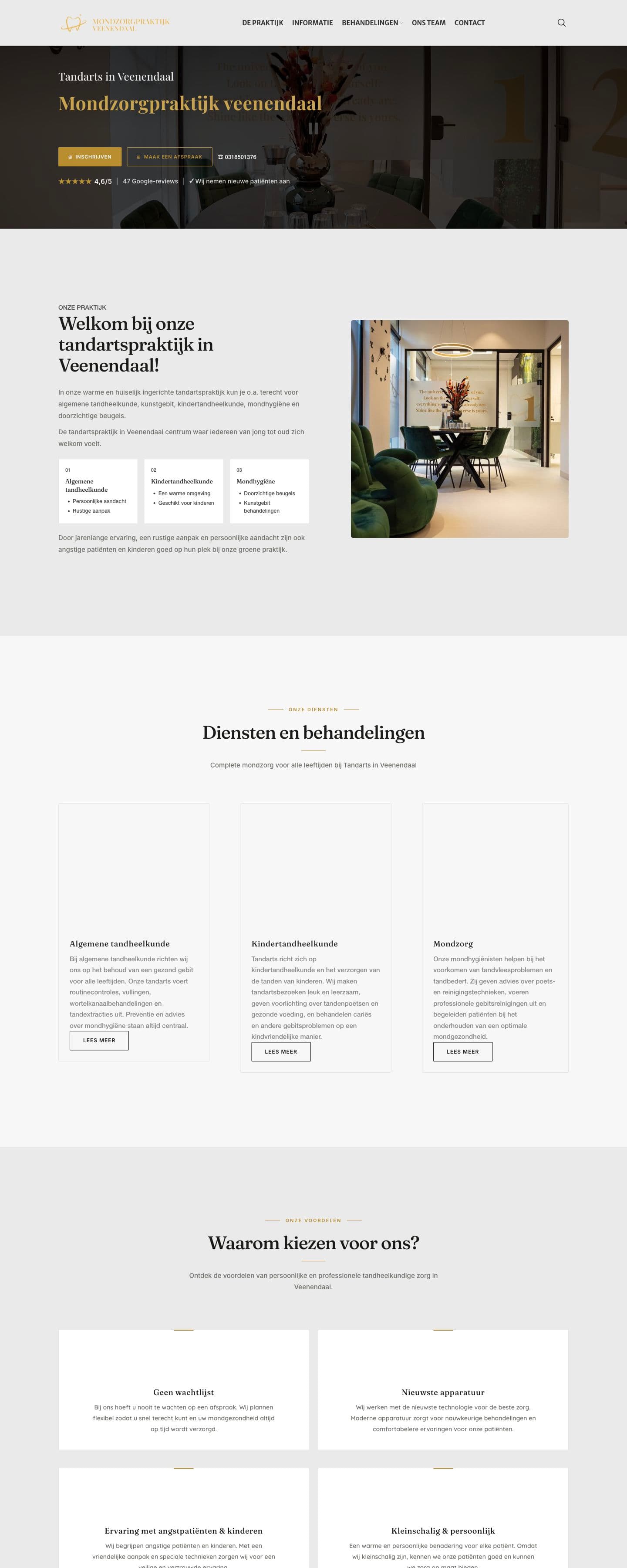 Mondzorgpraktijk Veenendaal website homepage